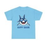 Happy Shark Unisex Heavy Cotton Tee - Fun & Casual Shark Graphic Shirt