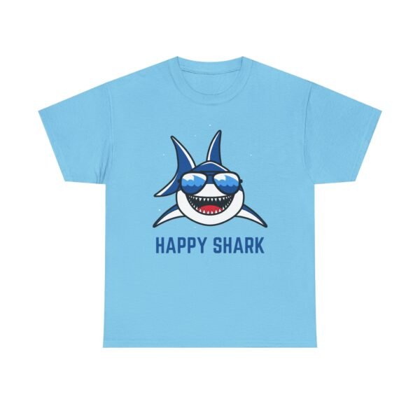 Happy Shark Unisex Heavy Cotton Tee - Fun & Casual Shark Graphic Shirt