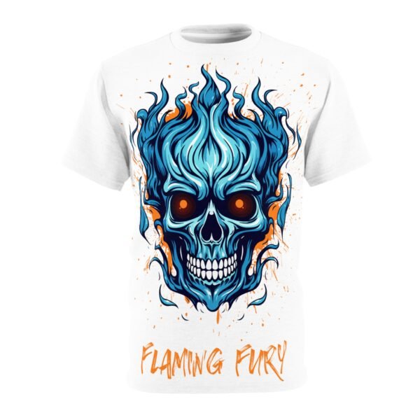 Flaming Fury Graphic Tee - Unisex Skull Design