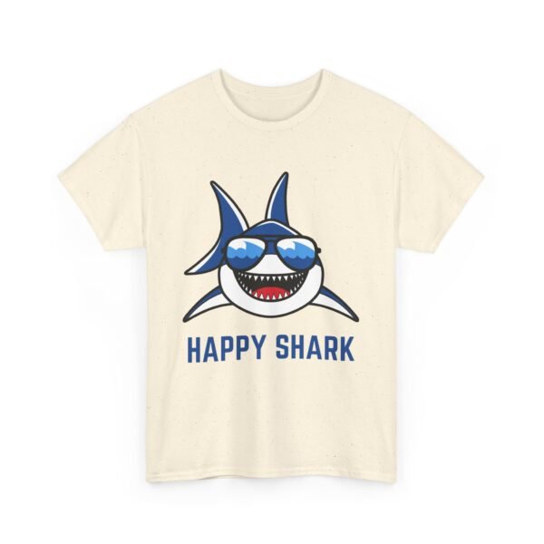 Happy Shark Unisex Heavy Cotton Tee - Fun & Casual Shark Graphic Shirt