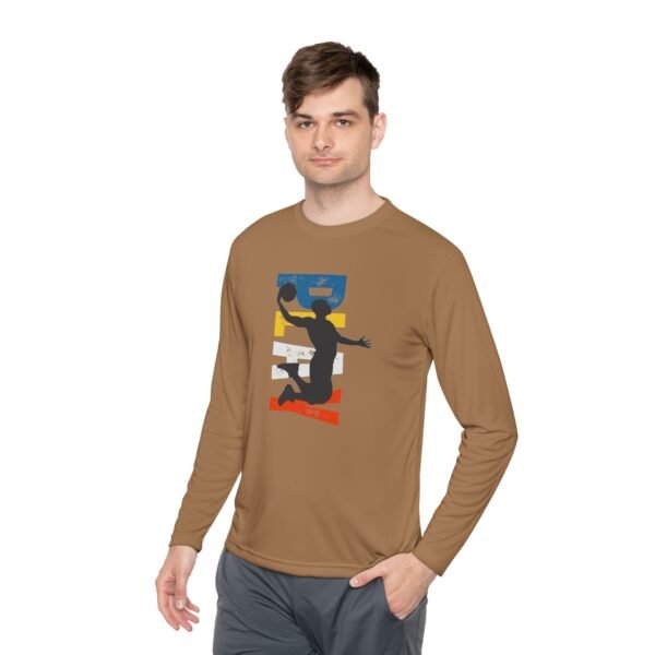 Unisex Lightweight Long Sleeve Tee – Basketball Dunk Design