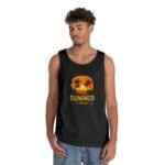 Summer Sunset Unisex Heavy Cotton Tank Top - Tropical Vibe Beachwear