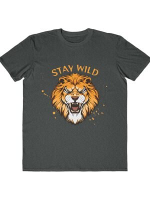 Men's Lightweight Fashion Tee | Stay Wild Lion Graphic Tee for Adventure Lovers