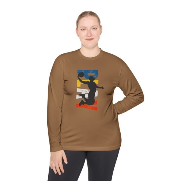 Unisex Lightweight Long Sleeve Tee – Basketball Dunk Design