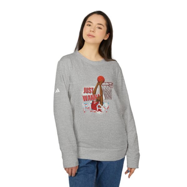 Unisex Fleece Crewneck Sweatshirt - Just Wanna Play Basketball Design