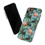 Tropical Flamingo Phone Case, Slim Case, Beach Vibes, Summer Accessory, Gift for Her, Travel Lover, Phone Accessories