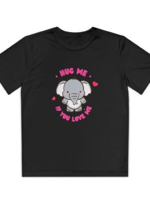 Youth Elephant Graphic Tee - "Hug Me If You Love Me"