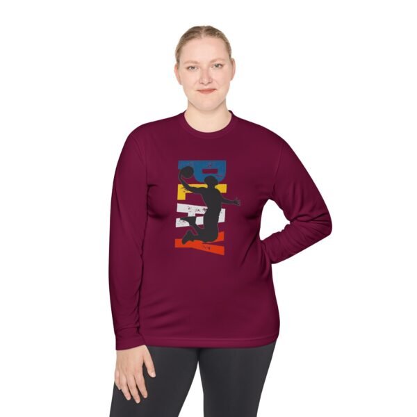 Unisex Lightweight Long Sleeve Tee – Basketball Dunk Design