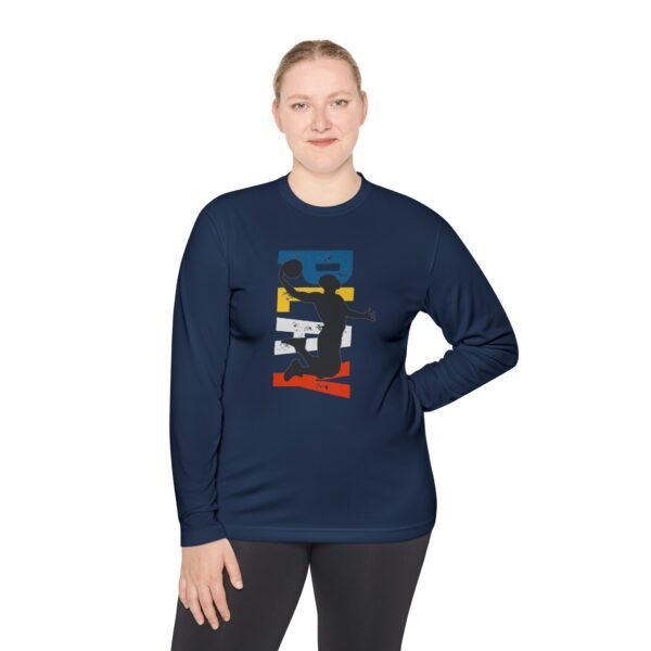Unisex Lightweight Long Sleeve Tee – Basketball Dunk Design