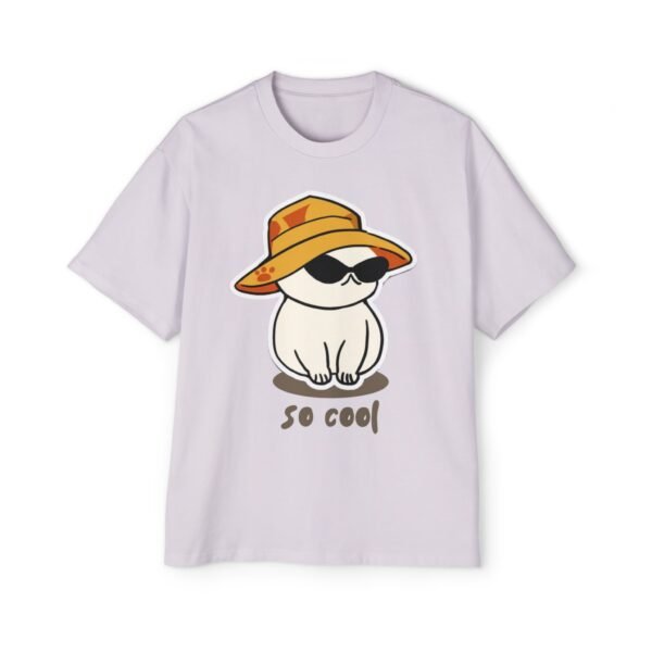 Men's Heavy Oversized Tee - Cool Cat Graphic T-Shirt