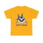 Happy Shark Unisex Heavy Cotton Tee - Fun & Casual Shark Graphic Shirt