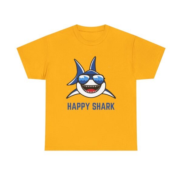 Happy Shark Unisex Heavy Cotton Tee - Fun & Casual Shark Graphic Shirt