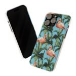 Tropical Flamingo Phone Case, Slim Case, Beach Vibes, Summer Accessory, Gift for Her, Travel Lover, Phone Accessories
