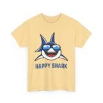 Happy Shark Unisex Heavy Cotton Tee - Fun & Casual Shark Graphic Shirt