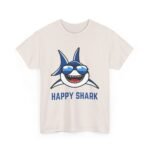 Happy Shark Unisex Heavy Cotton Tee - Fun & Casual Shark Graphic Shirt