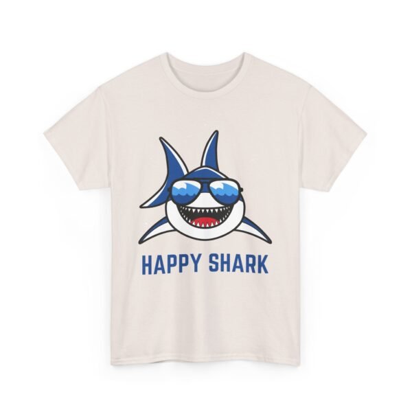 Happy Shark Unisex Heavy Cotton Tee - Fun & Casual Shark Graphic Shirt