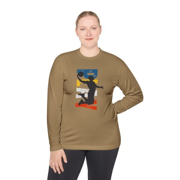 Unisex Lightweight Long Sleeve Tee – Basketball Dunk Design
