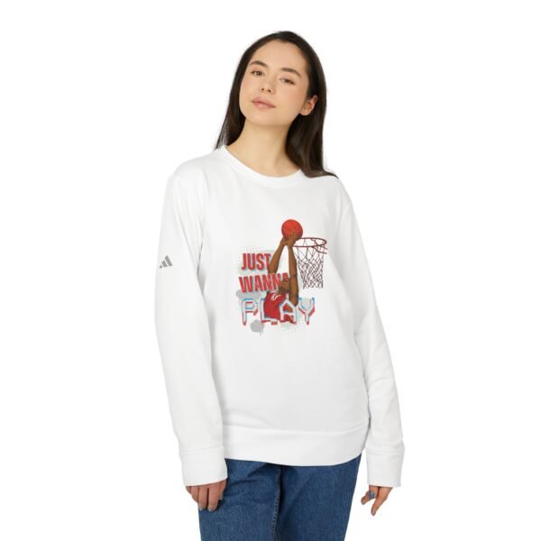 Unisex Fleece Crewneck Sweatshirt - Just Wanna Play Basketball Design