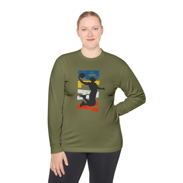 Unisex Lightweight Long Sleeve Tee – Basketball Dunk Design