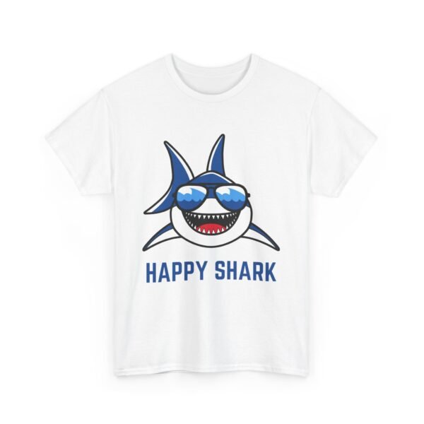 Happy Shark Unisex Heavy Cotton Tee - Fun & Casual Shark Graphic Shirt